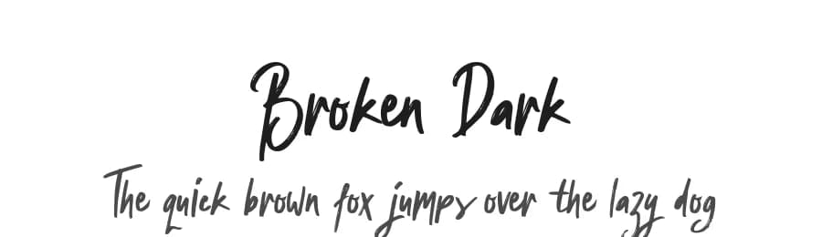Broken Dark by QueenType — Script Handwritten Font