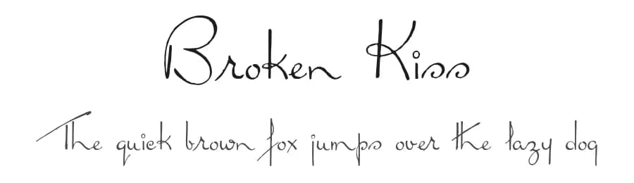 Broken Kiss by Intellecta Design — Script Handwritten Font