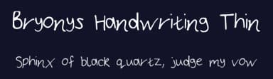 Bryonys Handwriting Thin by Bryony Simpson — Script Handwritten Font — thumbnail 2