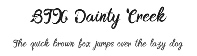 BTX Dainty Creek by Betwixt  Designs — Script Handwritten Font