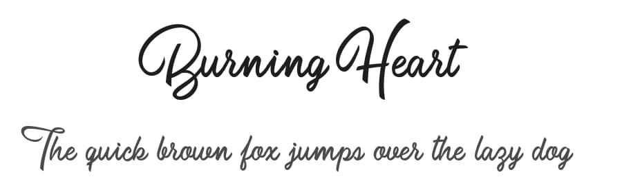 Burning Heart by Billy Argel Fonts ® — Script Handwritten Font
