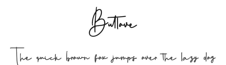 Butlove by Alif Ryan Zulfikar — Script Handwritten Font