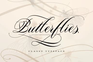 Butterflies Font by beeart009 — Script Handwritten Font — thumbnail 1
