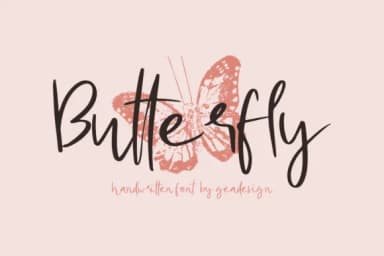 Butterfly Font by geadesign by geadesign — Script Handwritten Font — thumbnail 1