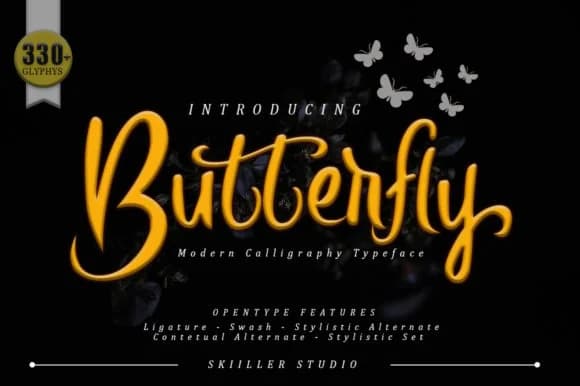 Butterfly Font by Skiiller Studio by Skiiller Studio — Script Handwritten Font
