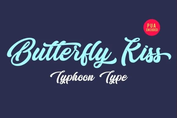 Butterfly Kiss Font by Typhoon Type™ — Script Handwritten Font