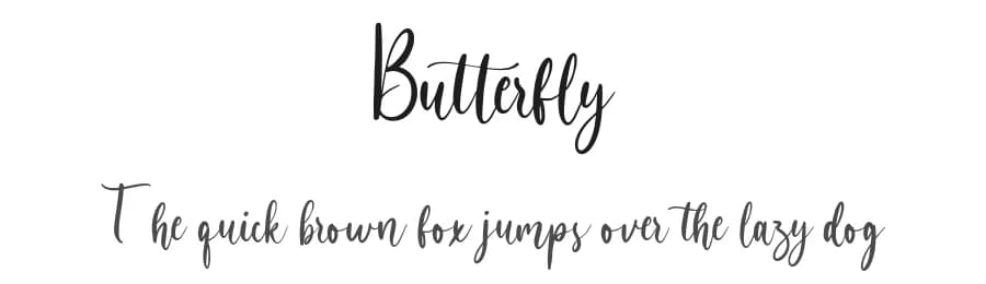 Butterfly by Hugefonts — Script Handwritten Font