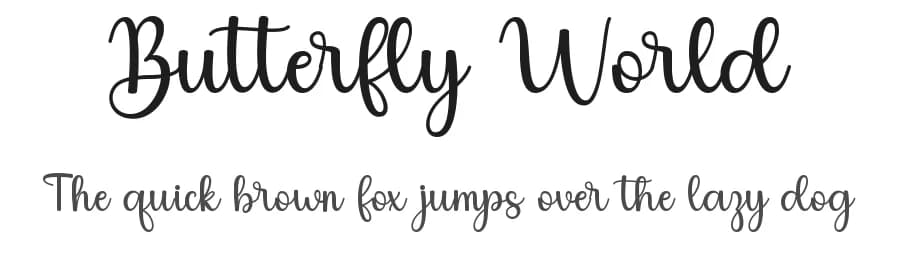Butterfly World by Wahyu Studio — Script Handwritten Font