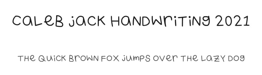 Caleb Jack Handwriting 2021 by Caleb Williams — Script Handwritten Font