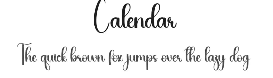 Calendar by Scratchones — Script Handwritten Font