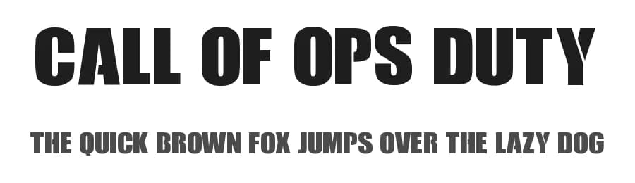 Call of Ops Duty by Chequered Ink — Sans Serif Font