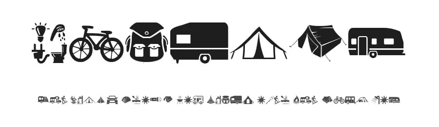 Camping by Woodcutter — Dingbats Font