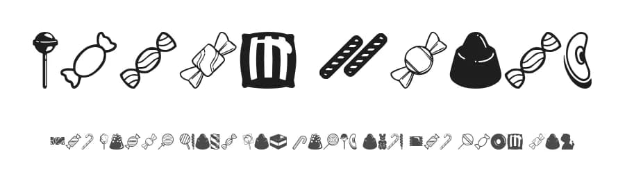 Candy Icons by Woodcutter — Dingbats Font