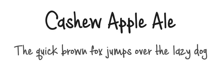Cashew Apple Ale by Brittney Murphy Design — Script Handwritten Font