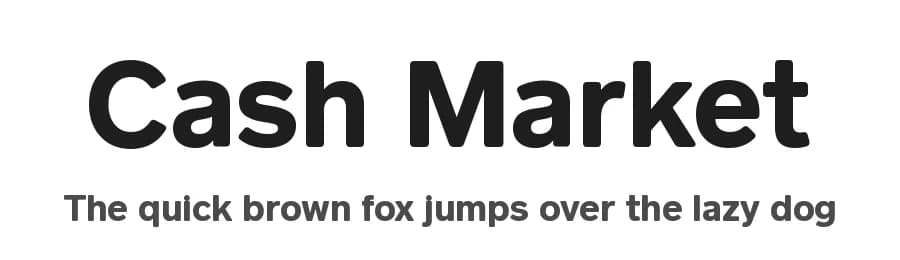 Cash Market by Promobins — Sans Serif Font