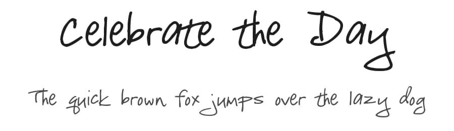 Celebrate the Day by Kimberly Geswein — Script Handwritten Font