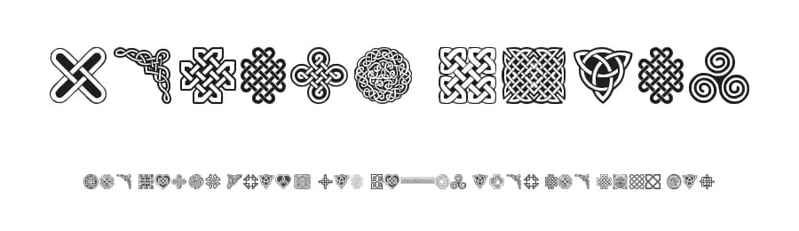 Celtic Knots by Woodcutter — Dingbats Font