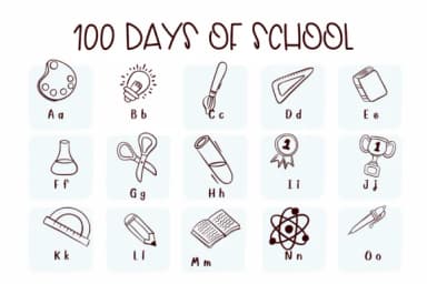 100 Days of School by Sirinart — Dingbats Font — thumbnail 2