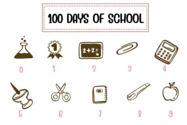 100 Days of School by PraewDesigns — Dingbats Font — thumbnail 4