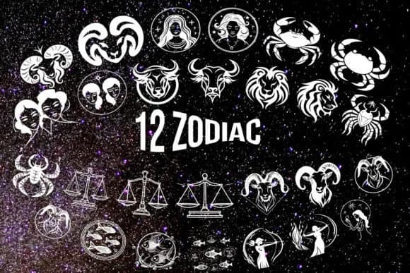 12 Zodiac by MOMAT THIRTYONE — Dingbats Font