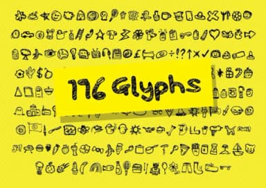 196 Hand Drawn Doddles by GraphicsBam Fonts — Dingbats Font — thumbnail 2