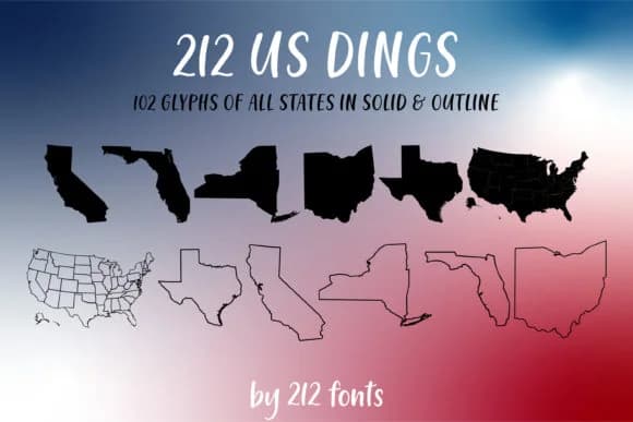 212 US Dings by 212 Fonts — Dingbats Font