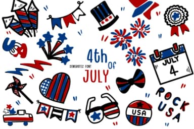 4th of July by Bee piyanuch — Dingbats Font — thumbnail 1