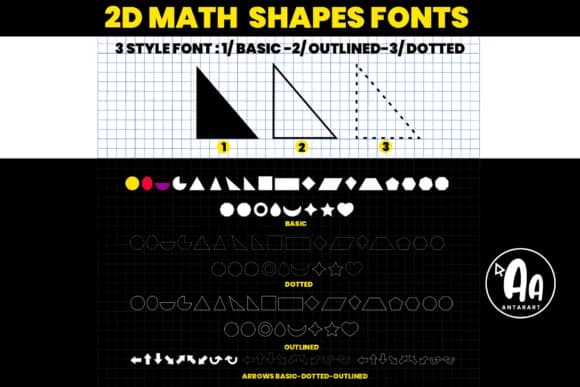 Abcd Ref 2d Shapes Outlined by AntarArt — Dingbats Font