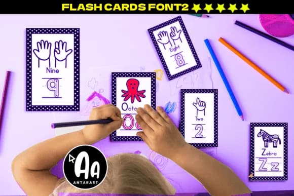 Abcd Ref Flash Cards polka Dot by AntarArt — Dingbats Font