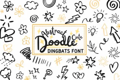 Abstract Doodle Cute by PraewDesigns — Dingbats Font — thumbnail 1