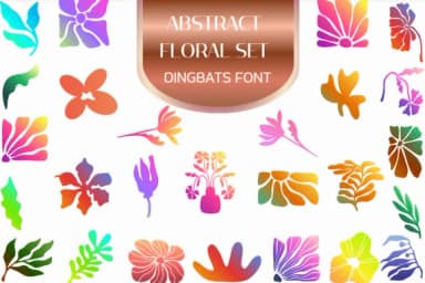 Abstract Floral Set by Heartcraft Atelier — Dingbats Font — thumbnail 1
