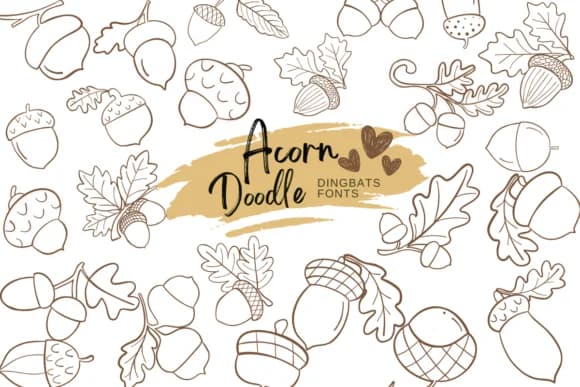 Acorn Doodle by Suphitchaya — Dingbats Font