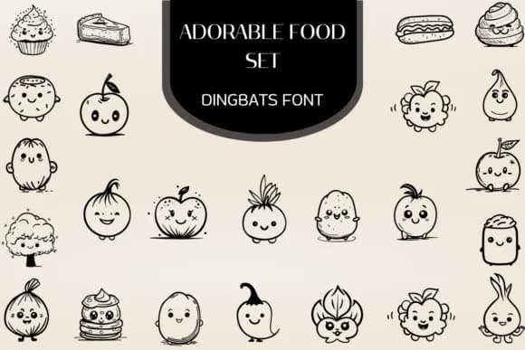 Adorable Food Set by Heartcraft Atelier — Dingbats Font