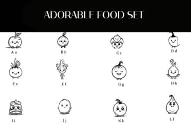 Adorable Food Set by Heartcraft Atelier — Dingbats Font — thumbnail 2