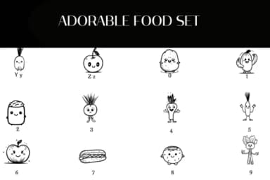 Adorable Food Set by Heartcraft Atelier — Dingbats Font — thumbnail 4