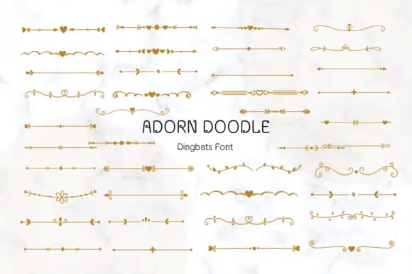 Adorn Doodle by Nun Sukhwan — Dingbats Font