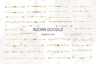Adorn Doodle by Nun Sukhwan — Dingbats Font — thumbnail 1