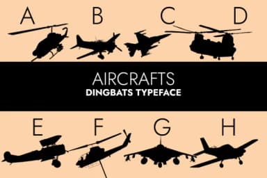 Aircrafts Silhouettes by Minimalistartstudio — Dingbats Font — thumbnail 1