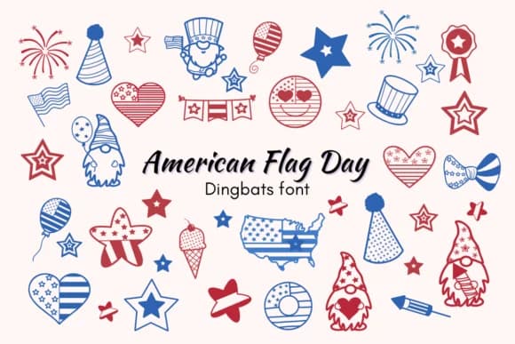 American Flag Day by Nun Sukhwan — Dingbats Font