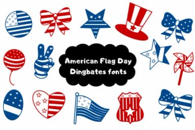 American Flag Day by Natchuta — Dingbats Font — thumbnail 1