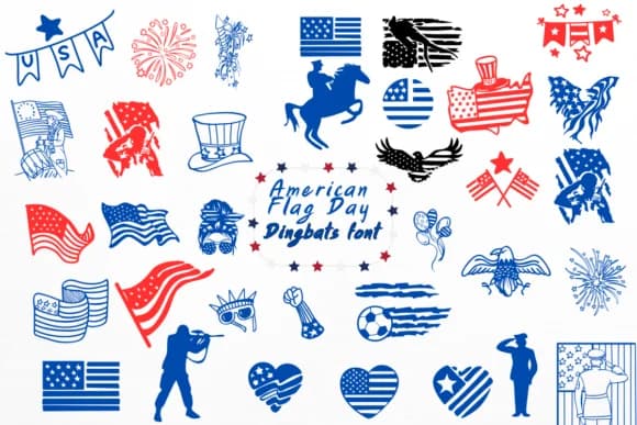 American Flag Day by Nongyao — Dingbats Font
