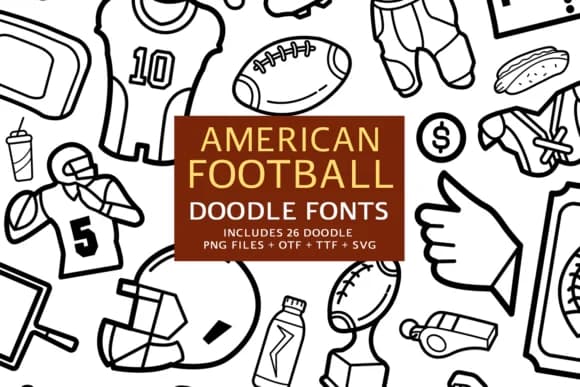 American Football Doodle by digitalplannerland — Dingbats Font