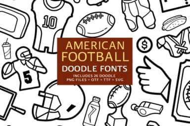 American Football Doodle by digitalplannerland — Dingbats Font — thumbnail 1