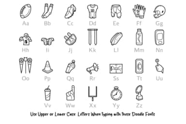 American Football Doodle by digitalplannerland — Dingbats Font — thumbnail 2