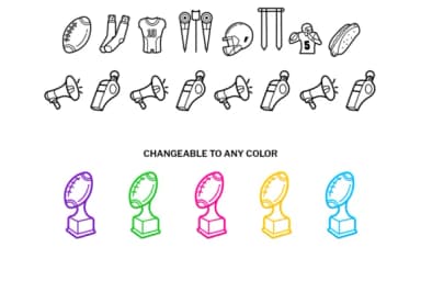 American Football Doodle by digitalplannerland — Dingbats Font — thumbnail 3