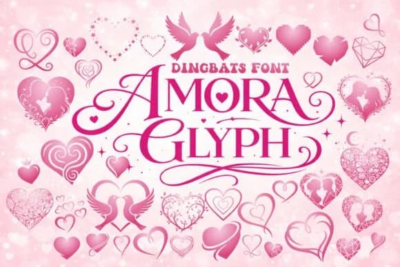 Amora Glyph by edywiyonopp — Dingbats Font
