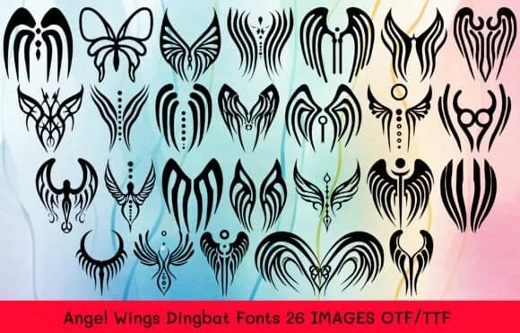 Angel Wings by MOMAT THIRTYONE — Dingbats Font
