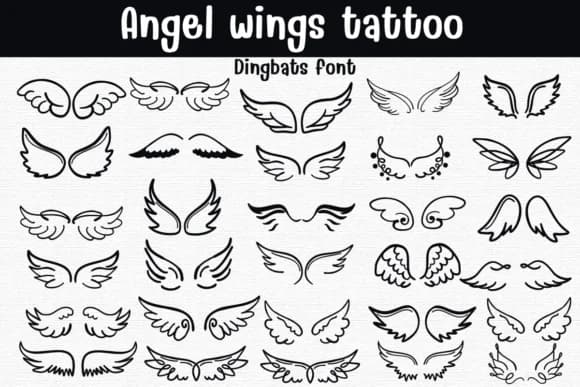 Angel Wings Tattoo by Sontaya — Dingbats Font