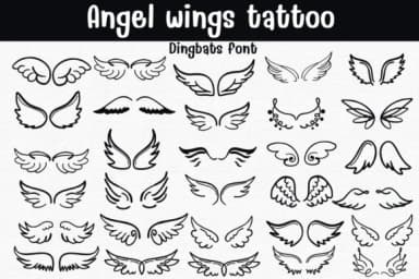 Angel Wings Tattoo by Sontaya — Dingbats Font — thumbnail 1