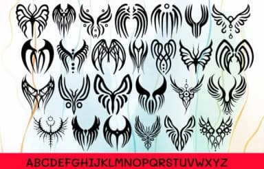 Angel Wings Tribal by MOMAT THIRTYONE — Dingbats Font — thumbnail 2